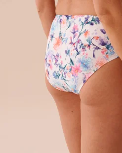Hot WATERCOLOR Mid-rise Bikini Bottom Bottoms